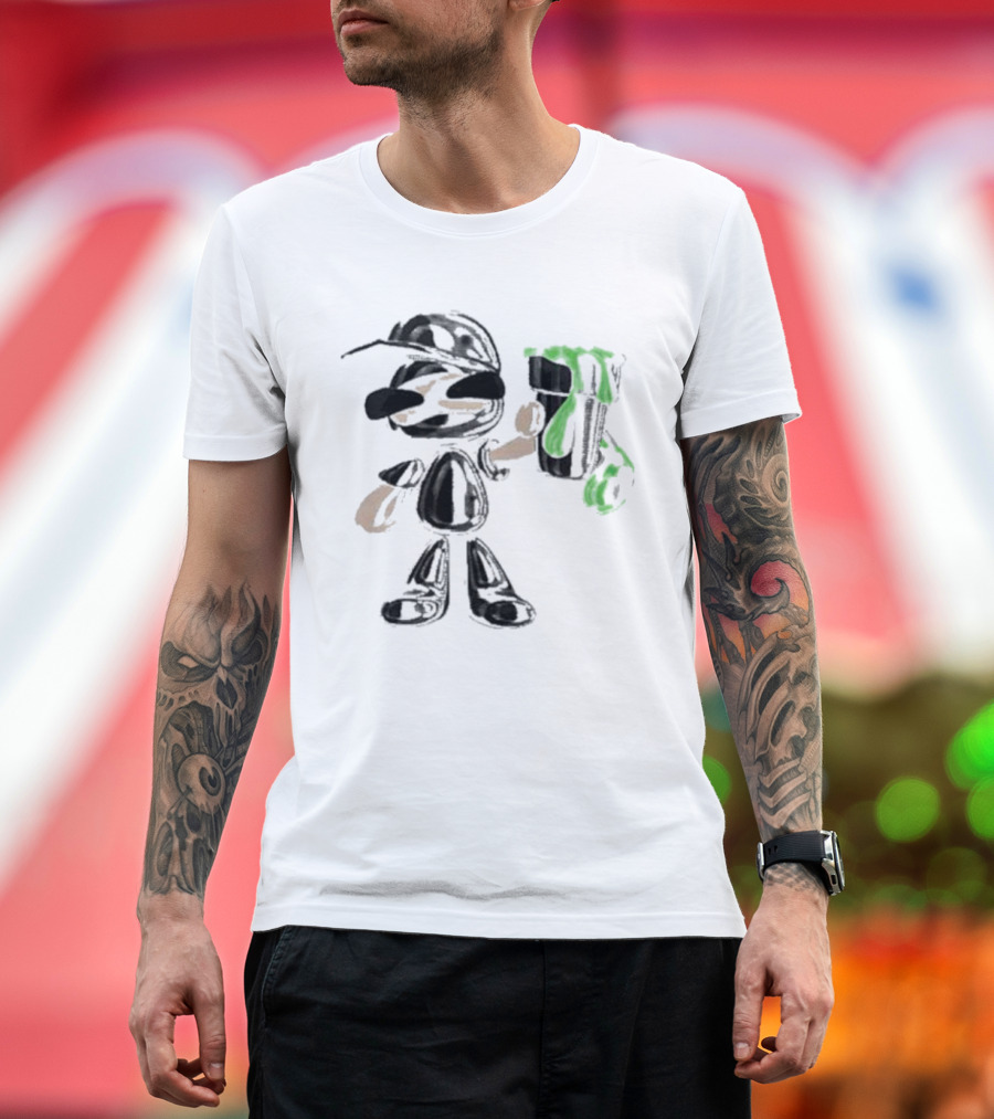 Twizzy Rich Luh Crankem Graffiti Character with Green Paint Can T-Shirt