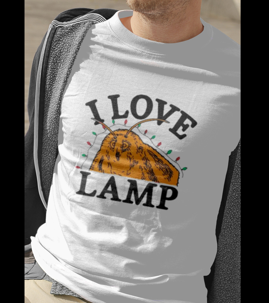 I Love Lamp Moth Christmas Lights T-Shirt