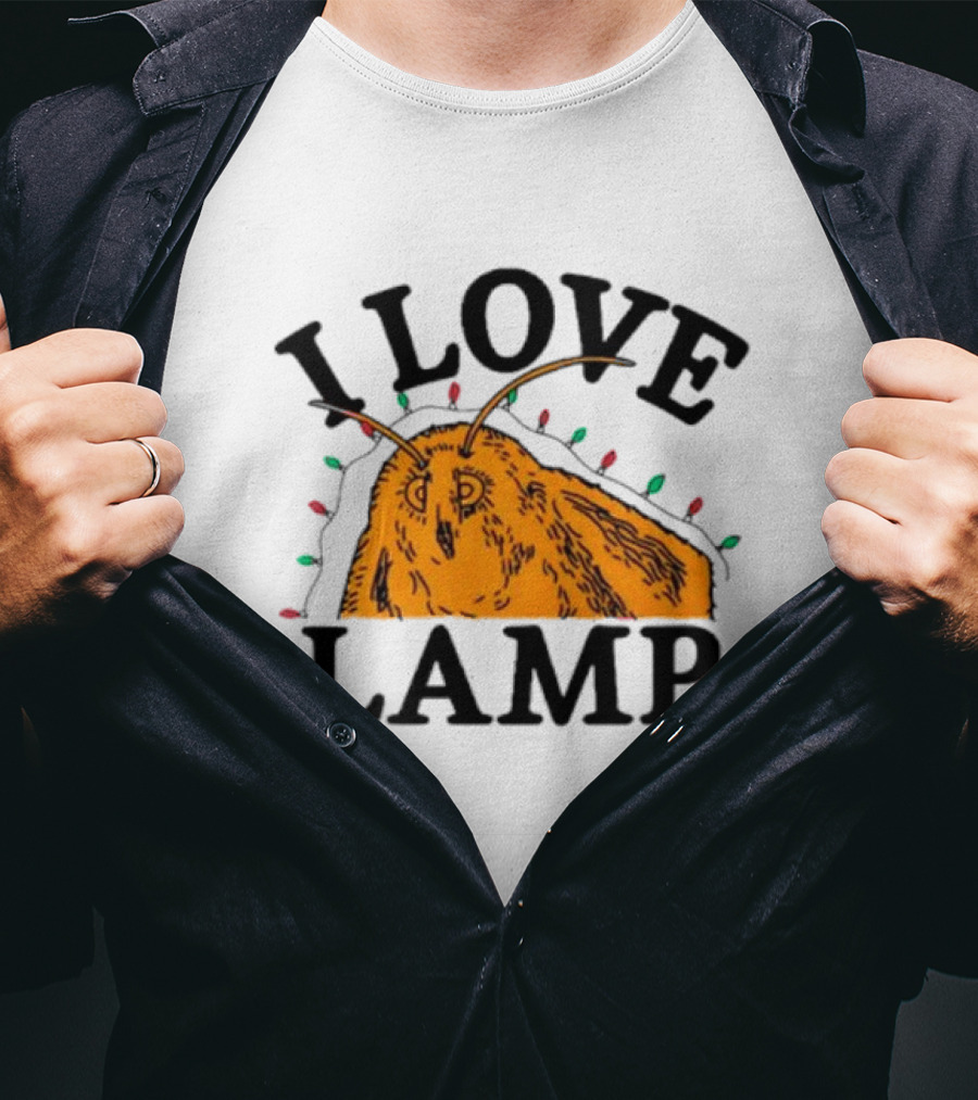 I Love Lamp Moth Christmas Lights T-Shirt