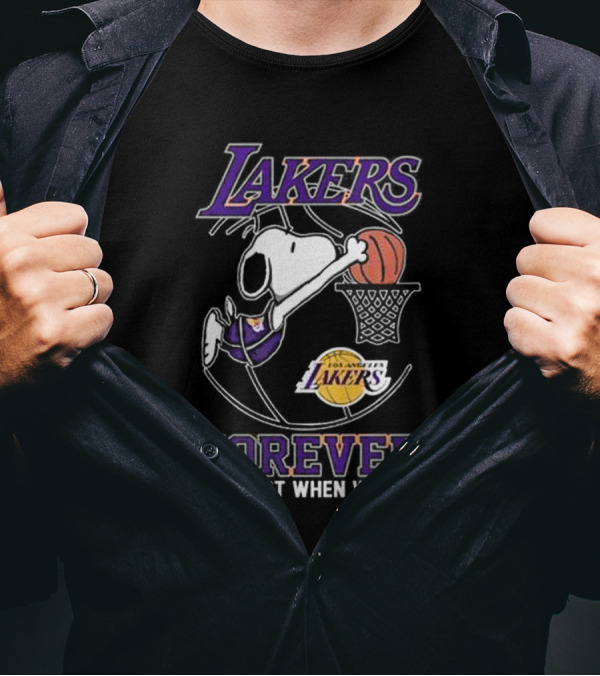 Los Angeles Lakers Snoopy Basketball Forever Not Just When We Win T-Shirt
