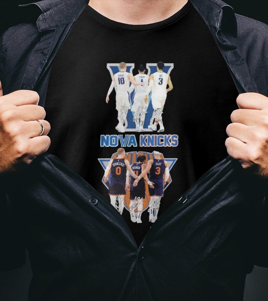 Villanova Wildcats Nova Knicks Players And Signatures T-Shirt