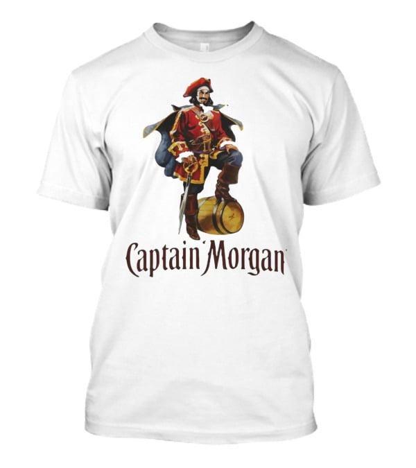 Captain Morgan Rum Pirate Standing On Barrel T-Shirt