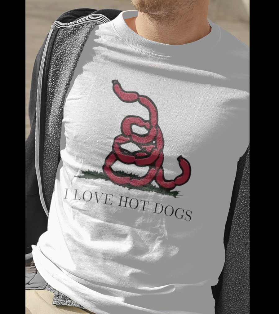 I Love Hot Dogs Spiral Sausage T-Shirt