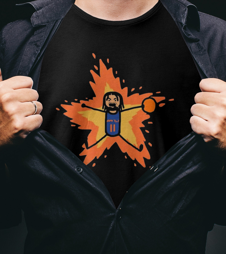 New York Knicks Jalen Brunson Supernova Burst With Basketball Star Explosion T-Shirt