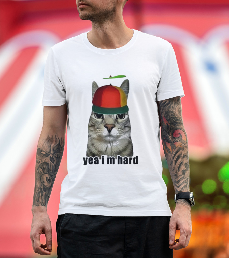 Cat Yea I’m Hard Propeller Hat T-Shirt