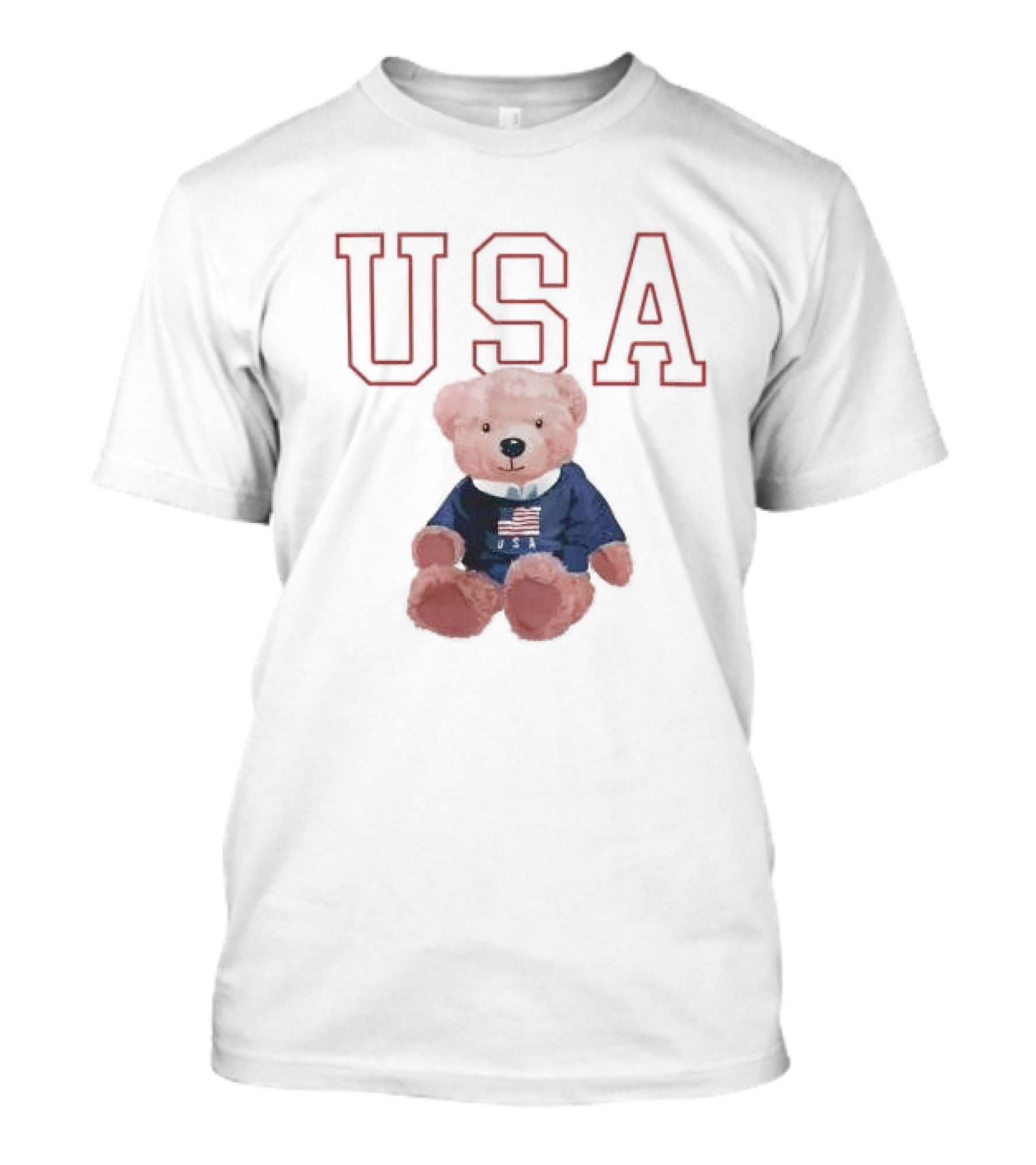 USA Patriotic Bear Plush With American Flag T-Shirt