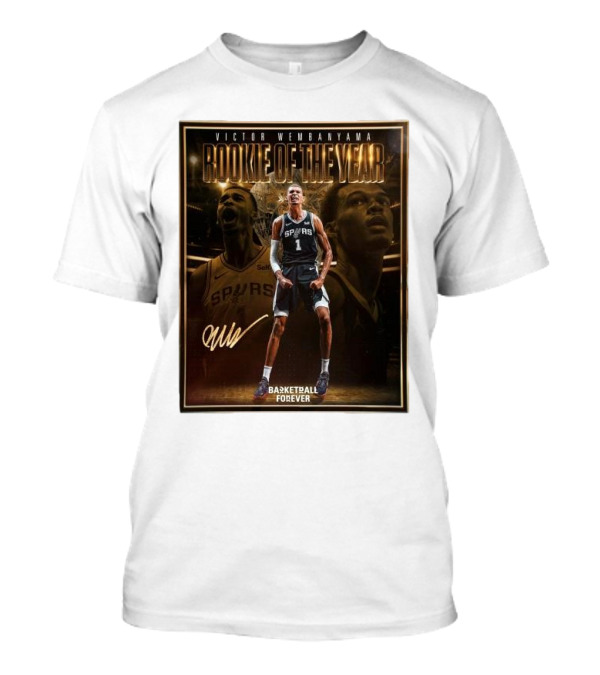 Victor Wembanyama Spurs Rookie Of The Year Basketball Forever Signature T-Shirt