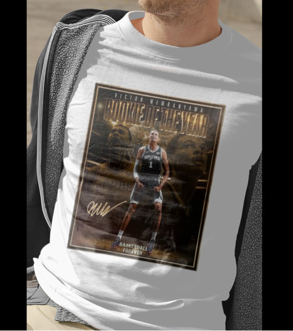 Victor Wembanyama Spurs Rookie Of The Year Basketball Forever Signature T-Shirt