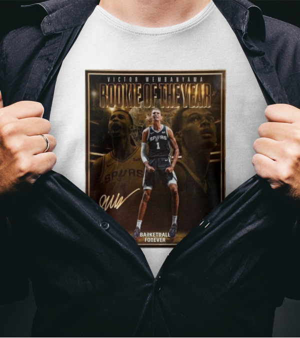 Victor Wembanyama Spurs Rookie Of The Year Basketball Forever Signature T-Shirt