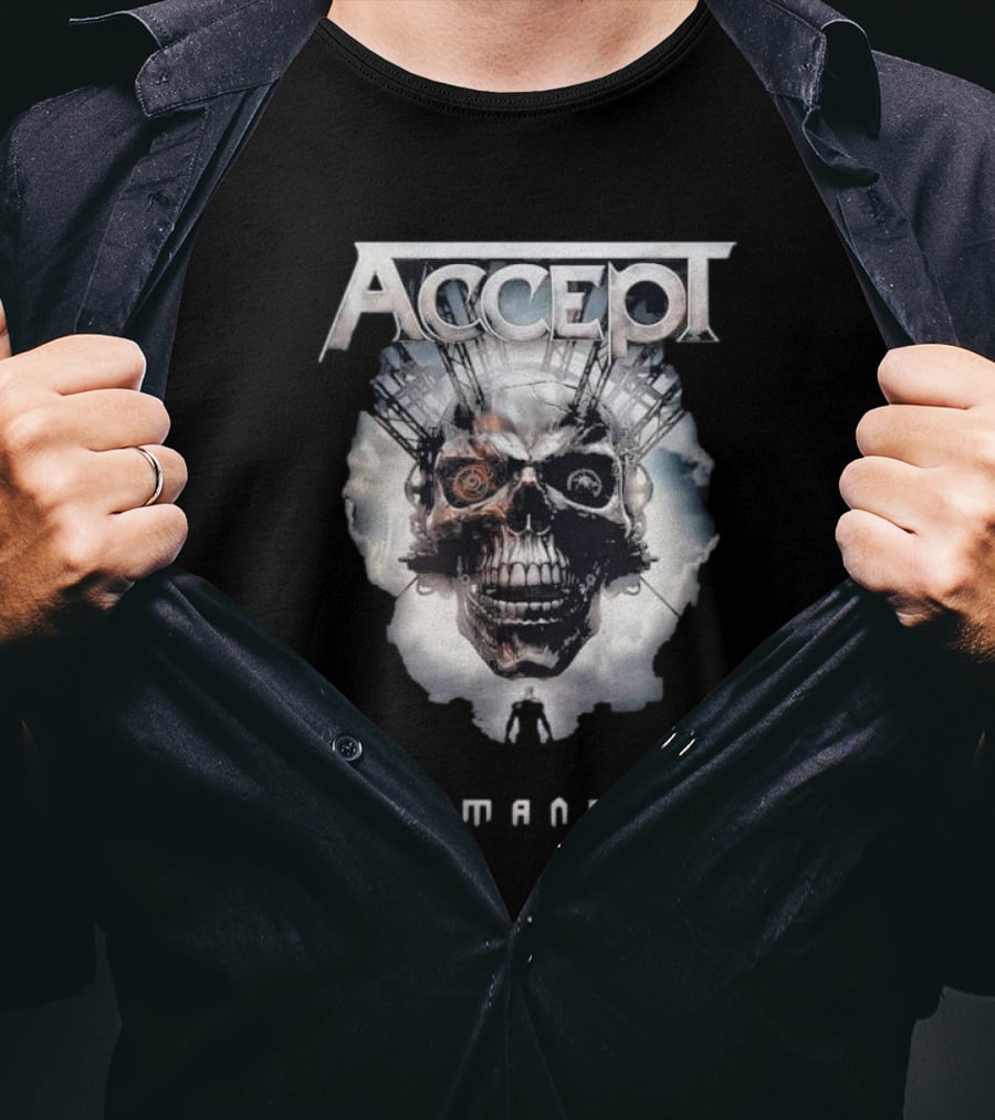 Accept Humanoid Skull Cybernetic T-Shirt