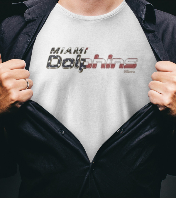 Miami Dolphins Flag Script Franklin 2024 Football Team T-Shirt