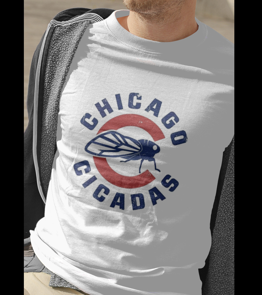 Chicago Cicadas Baseball Team Vintage Logo Icon With Red C And Large Cicada T-Shirt