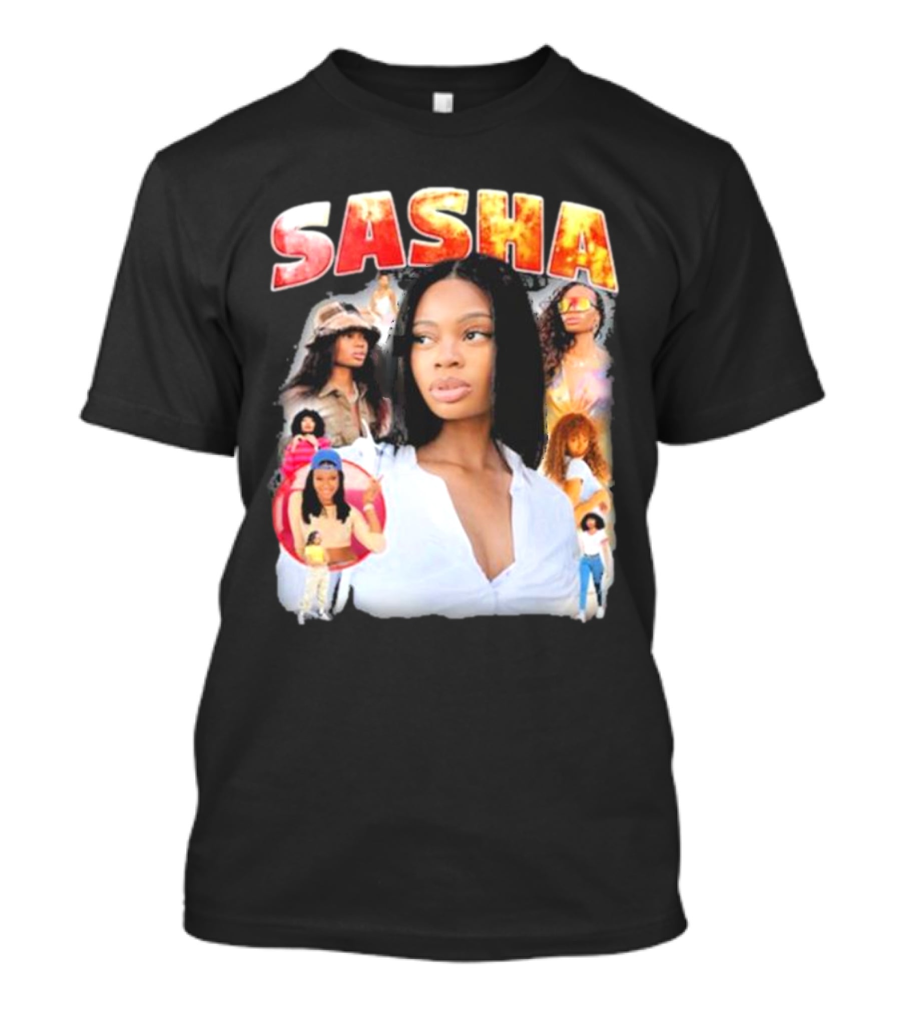Sasha Iconic Collage Featuring Diverse Fashion Styles T-Shirt