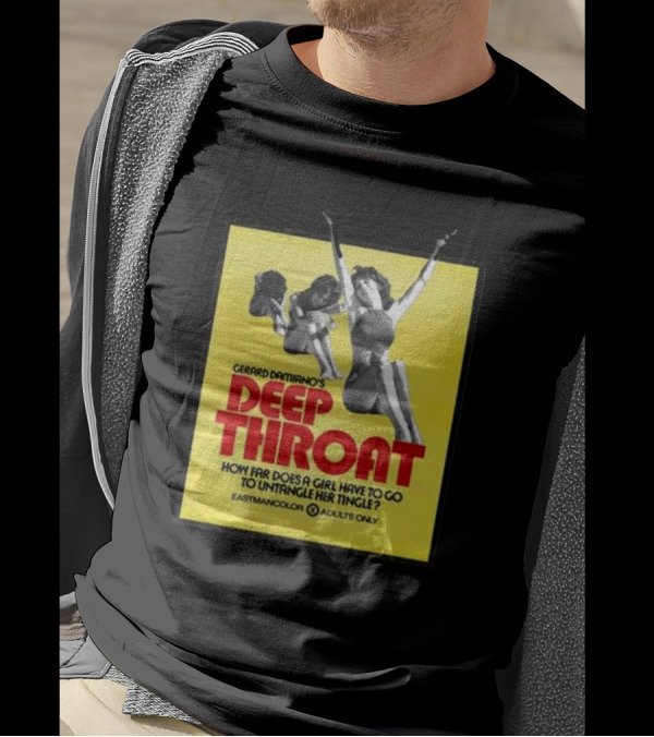 Gerard Damiano’s Deep Throat How Far Does A Girl Have To Go To Untangle Her Tingle? Eastmancolor Adults Only T-Shirt