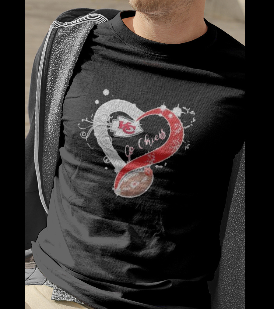Kansas City Chiefs Heart Football Go Chiefs T-Shirt