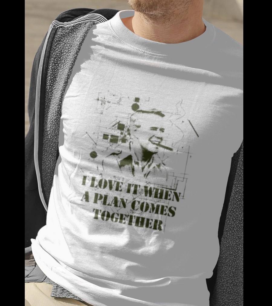 I Love It When A Plan Comes Together Man Smoking Cigar Iconic T-Shirt