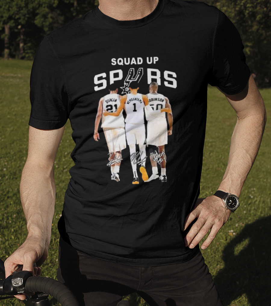 Squad Up San Antonio Spurs Duncan Wembanyama Robinson Signatures T-Shirt