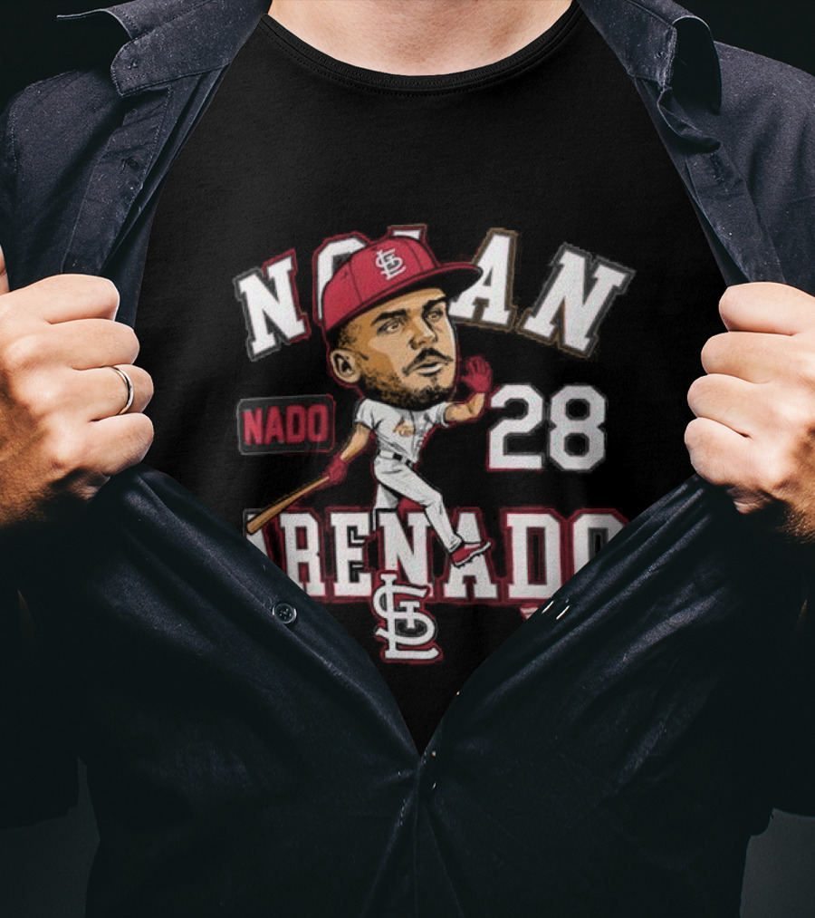 Nolan Arenado St. Louis Cardinals 28 Caricature Nado T-Shirt