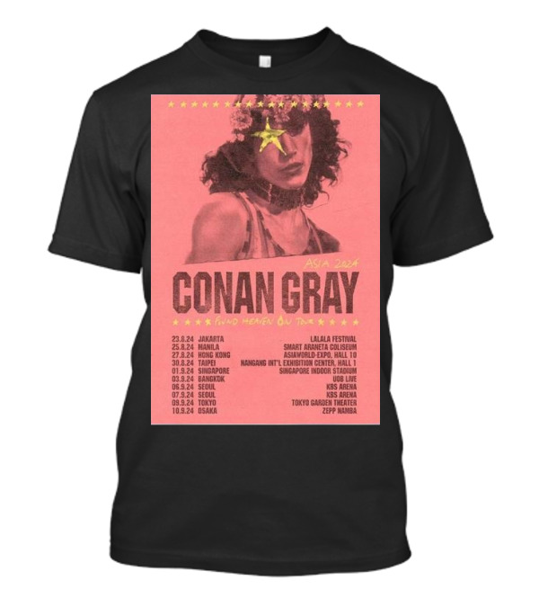 Conan Gray Asia 2024 Found Heaven On Tour Dates And Locations T-Shirt