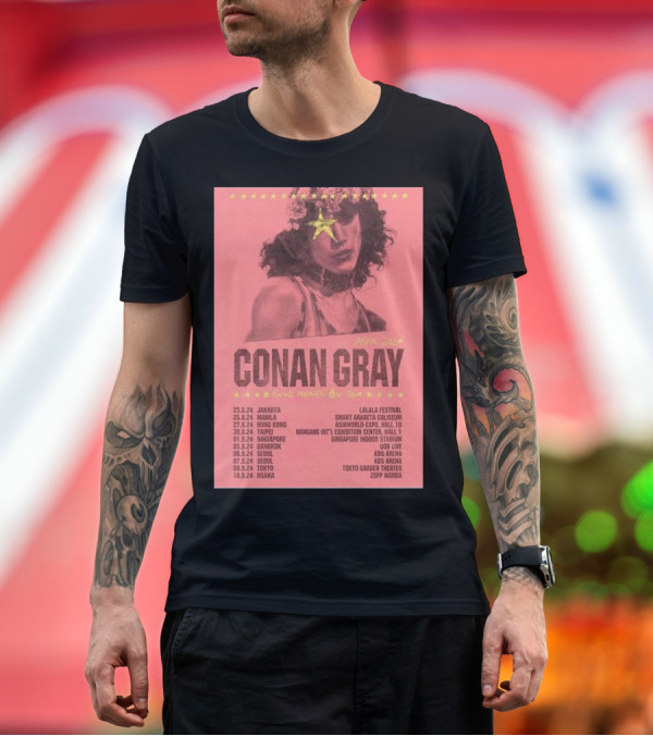 Premium T-Shirt: Conan Gray Asia 2024 Found Heaven On Tour Dates and Locations T-Shirt Conan Gray Asia 2024 Found Heaven On Tour Dates and Locations T-Shirt