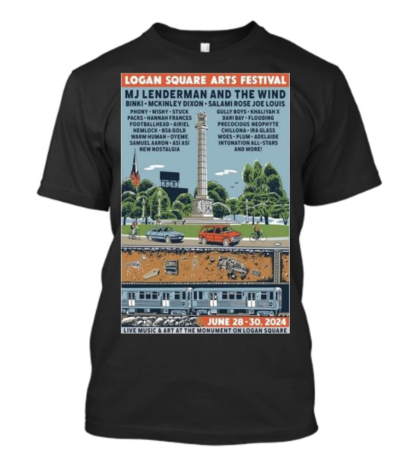Logan Square Arts Festival June 28-30 2024 MJ Lenderman And The Wind Binki McKinley Dixon Salami Rose Joe Louis T-Shirt