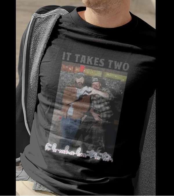 Post Malone Morgan Wallen It Takes Two To Break A Heart In Two Heart Gesture T-Shirt