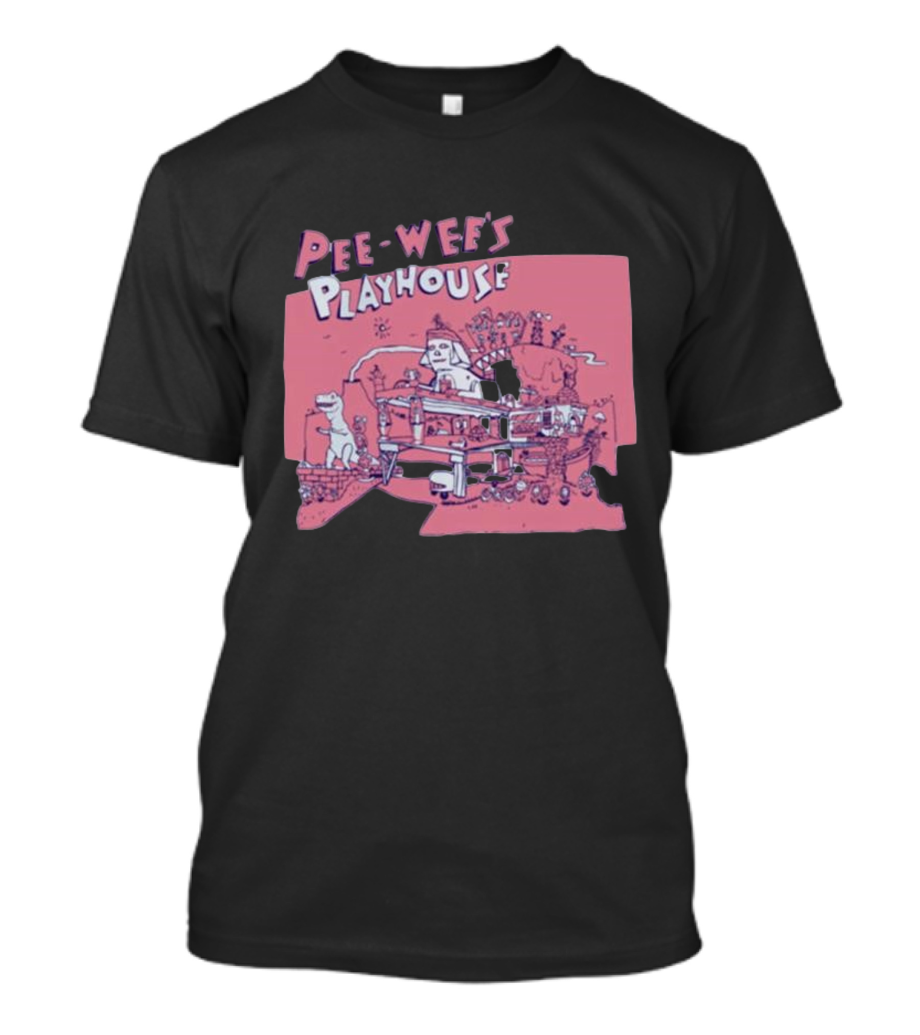Pee-Wee's Playhouse Retro Rad Dinosaur Sphinx And Castle Scene T-Shirt