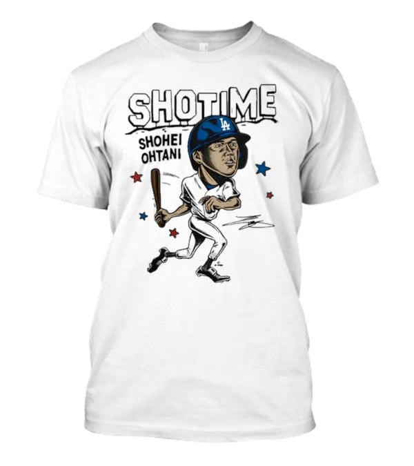 Shottime Shohei Ohtani LA Baseball Cartoon Stars T-Shirt