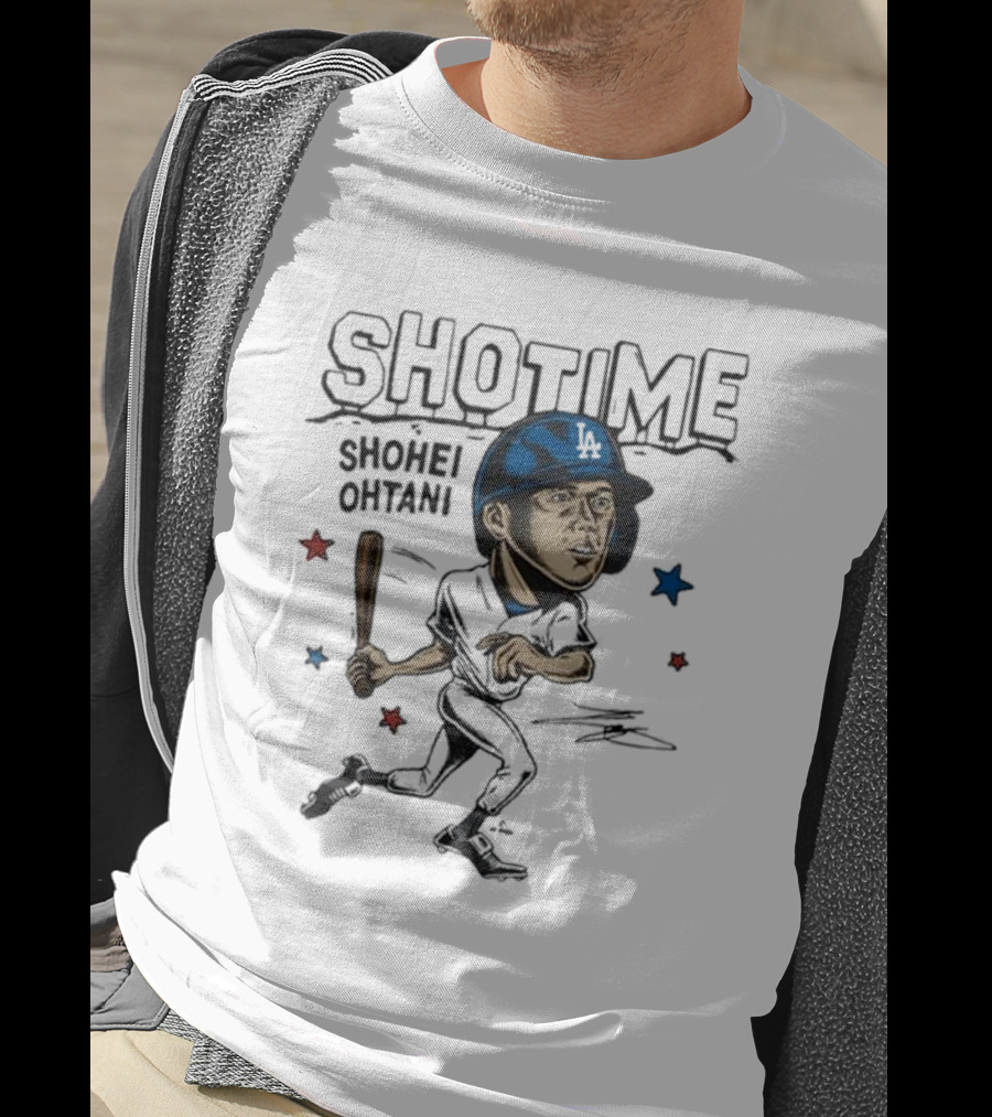 Shottime Shohei Ohtani LA Baseball Cartoon Stars T-Shirt