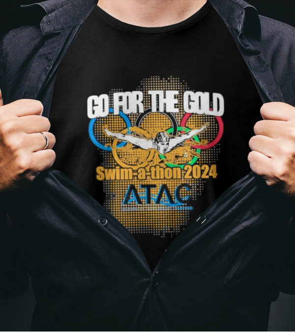 ATAC Go For The Gold Swim-A-Thon 2024 Olympic Rings Swim Event T-Shirt