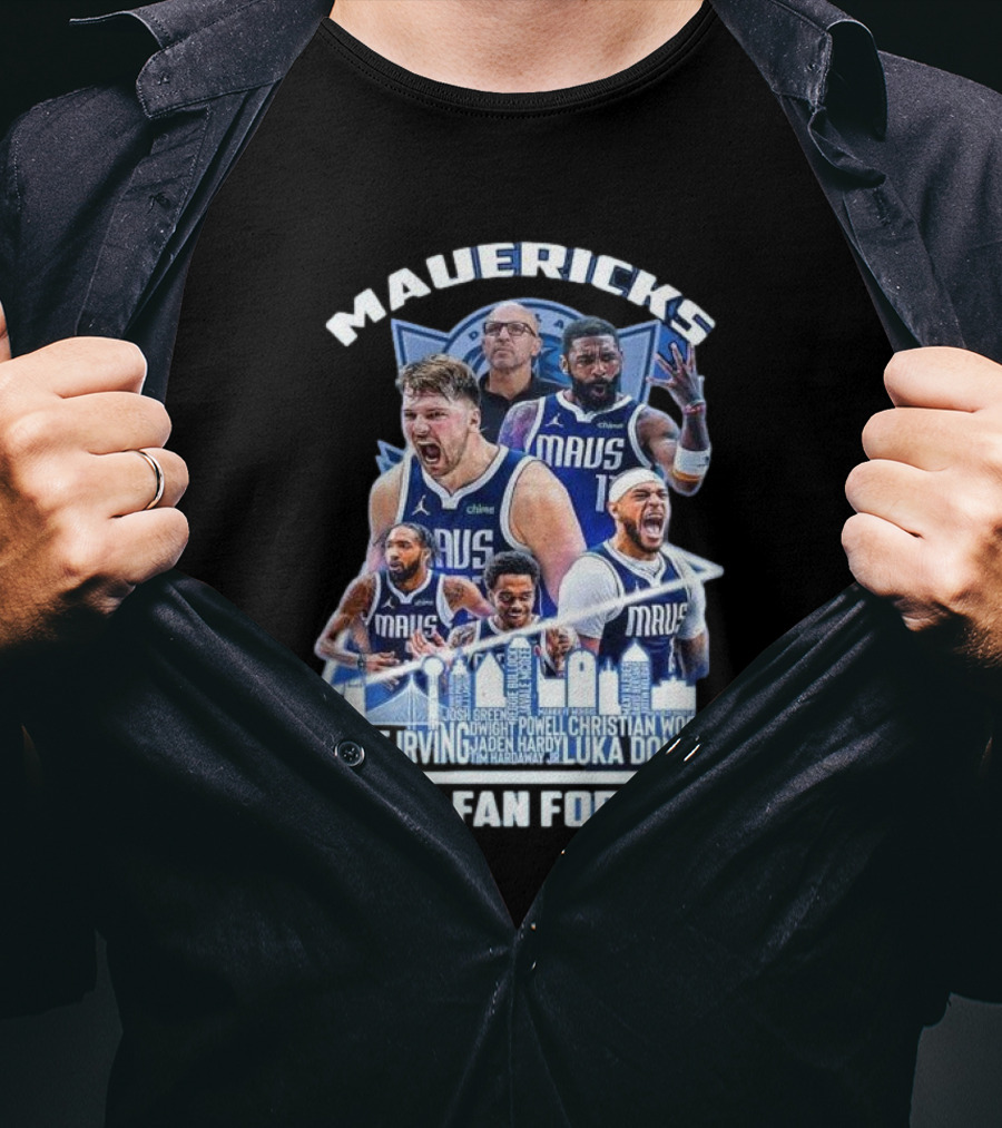 Mavericks Mavs Fan For Life Luka Doncic Kyrie Irving Dwight Powell Christian Wood Josh Green Jaden Hardy Skyline T-Shirt