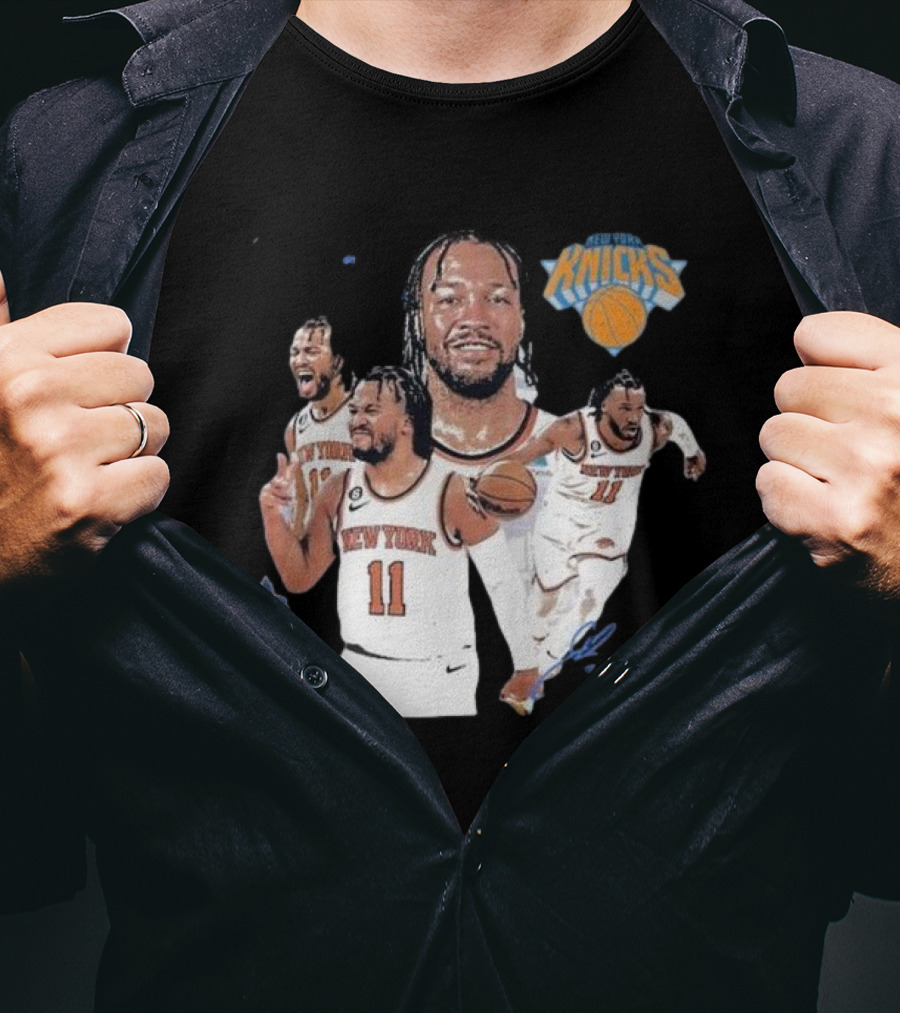 New York Knicks Jalen Brunson 11 Signature Basketball Action Moments T-Shirt