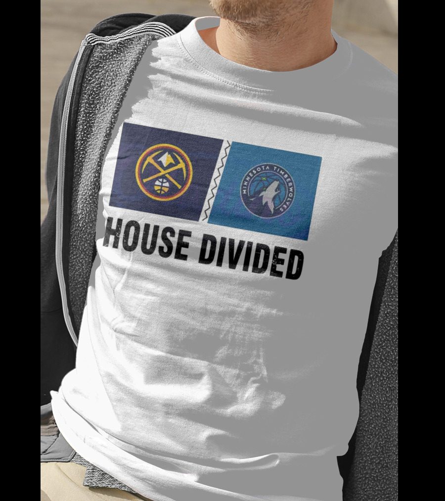 House Divided Denver Nuggets Minnesota Timberwolves Rivalry T-Shirt