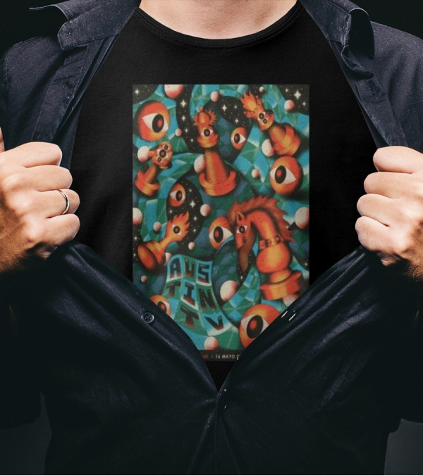 Austin TV Kinder Regresa Latam Tour Yield Rock Lima Peru May 16 2024 Chess And Eyeball T-Shirt