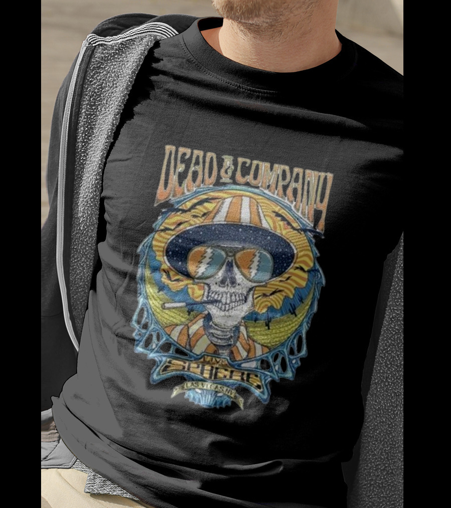 Dead And Company Live Sphere Las Vegas Sun Hat Skull T-Shirt