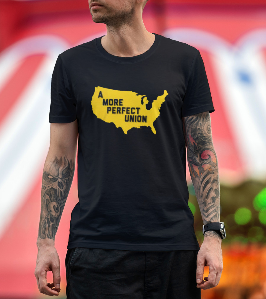Michigan Wolverines A More Perfect Union Map T-Shirt