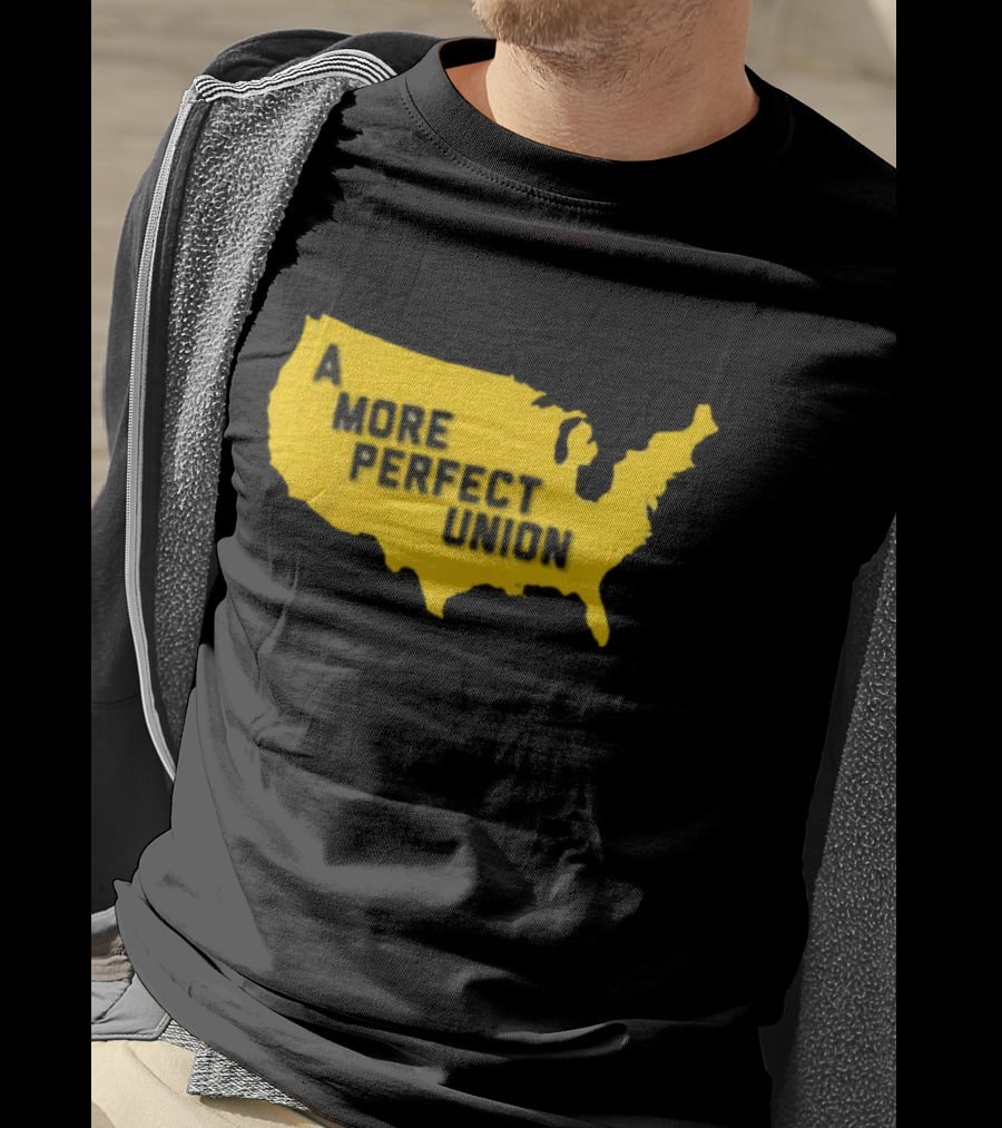 Michigan Wolverines A More Perfect Union Map T-Shirt