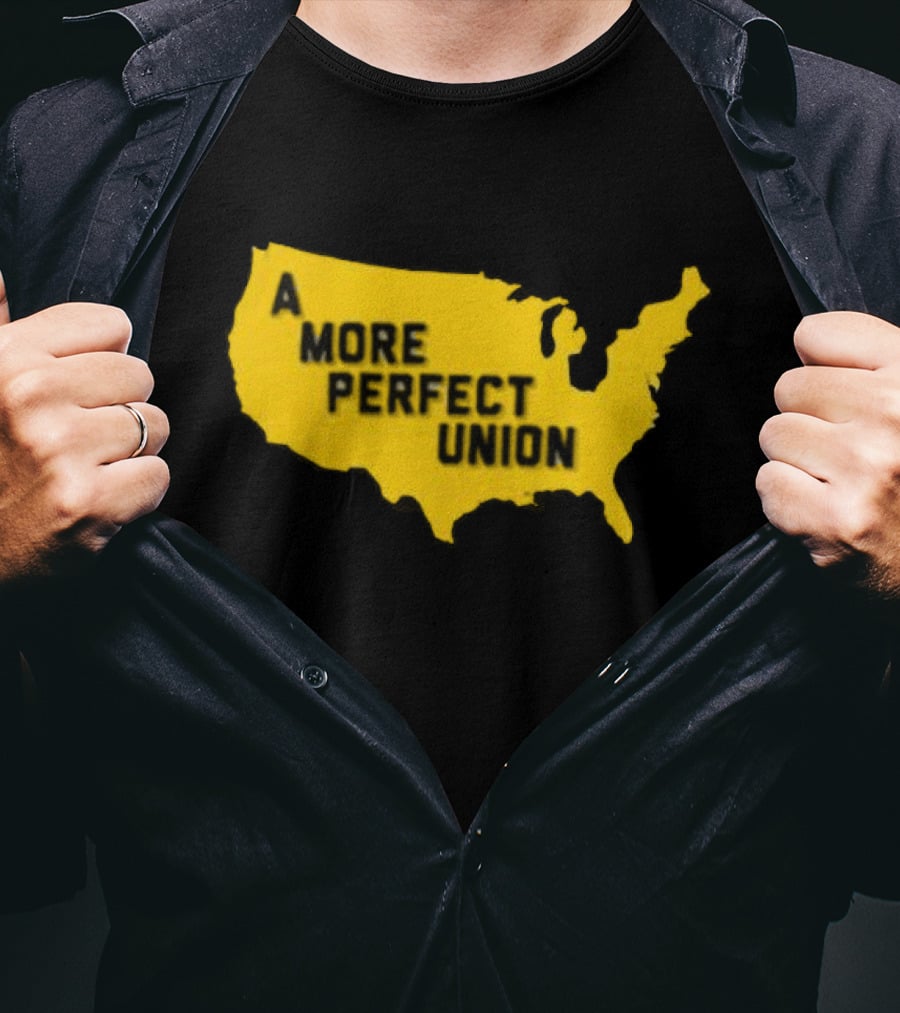 Michigan Wolverines A More Perfect Union Map T-Shirt