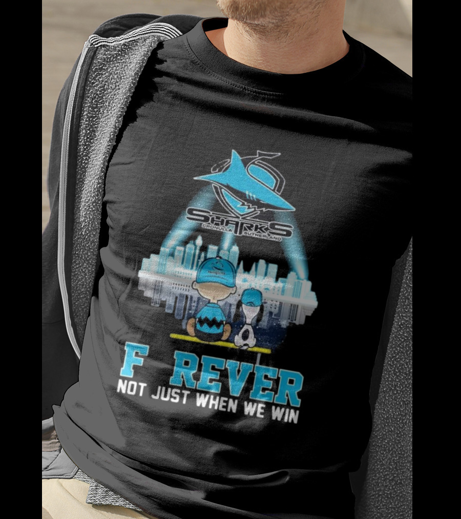 Peanut Snoopy Charlie Brown Cronulla Sutherland Sharks Forever Not Just When We Win T-Shirt