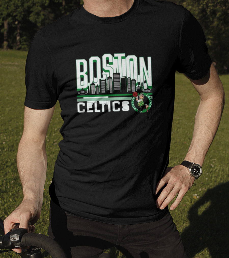 Boston Celtics NBA Basketball Skyline T-Shirt