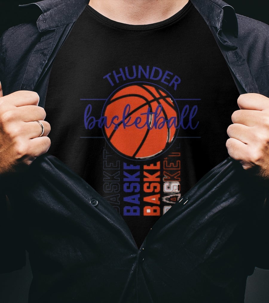 Thunder Basketball Basket Baskebasketbasket T-Shirt