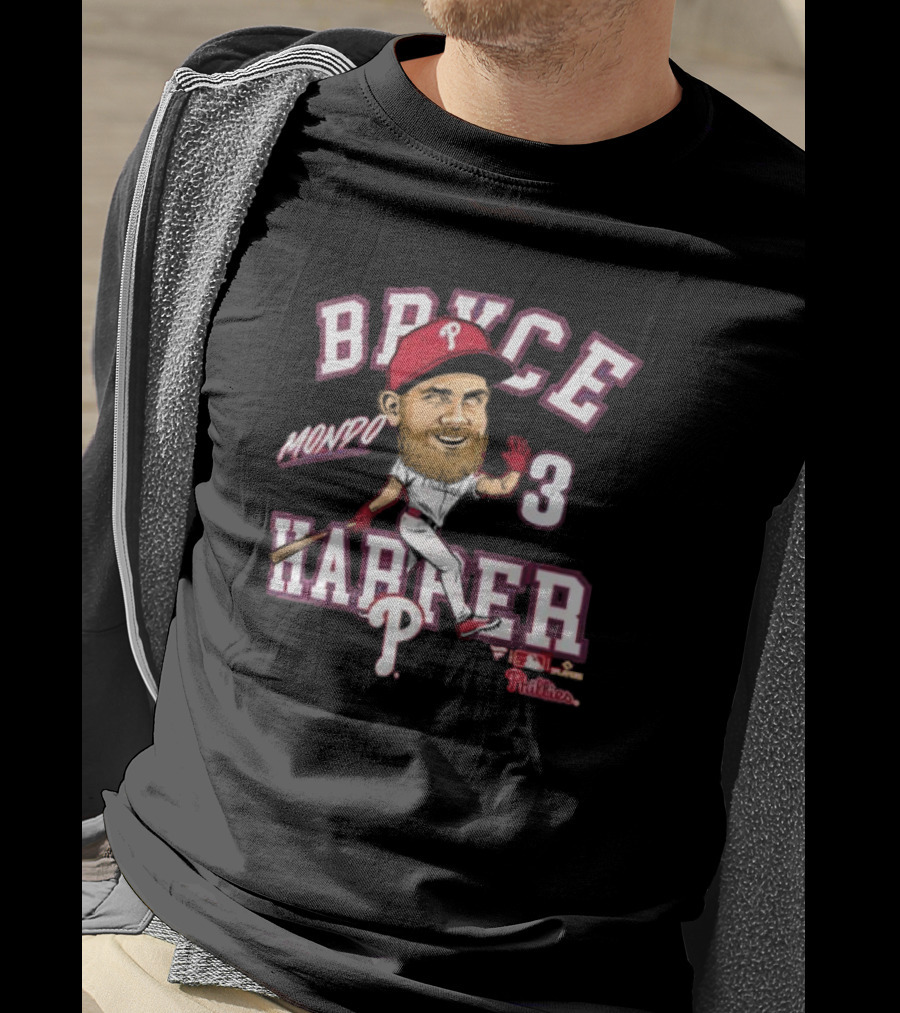 Bryce Harper Mondo Caricature Philadelphia Phillies Number 3 T-Shirt