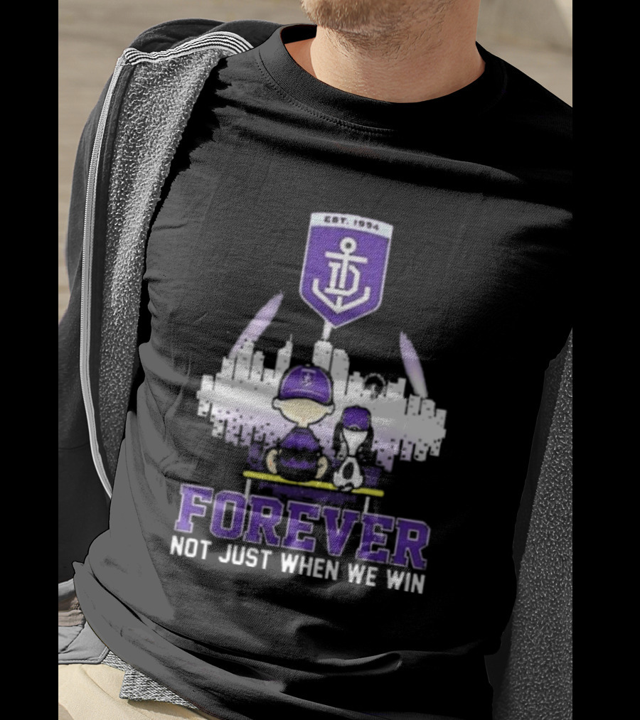 Peanuts Snoopy And Charlie Brown Fremantle Dockers Forever Not Just When We Win T-Shirt