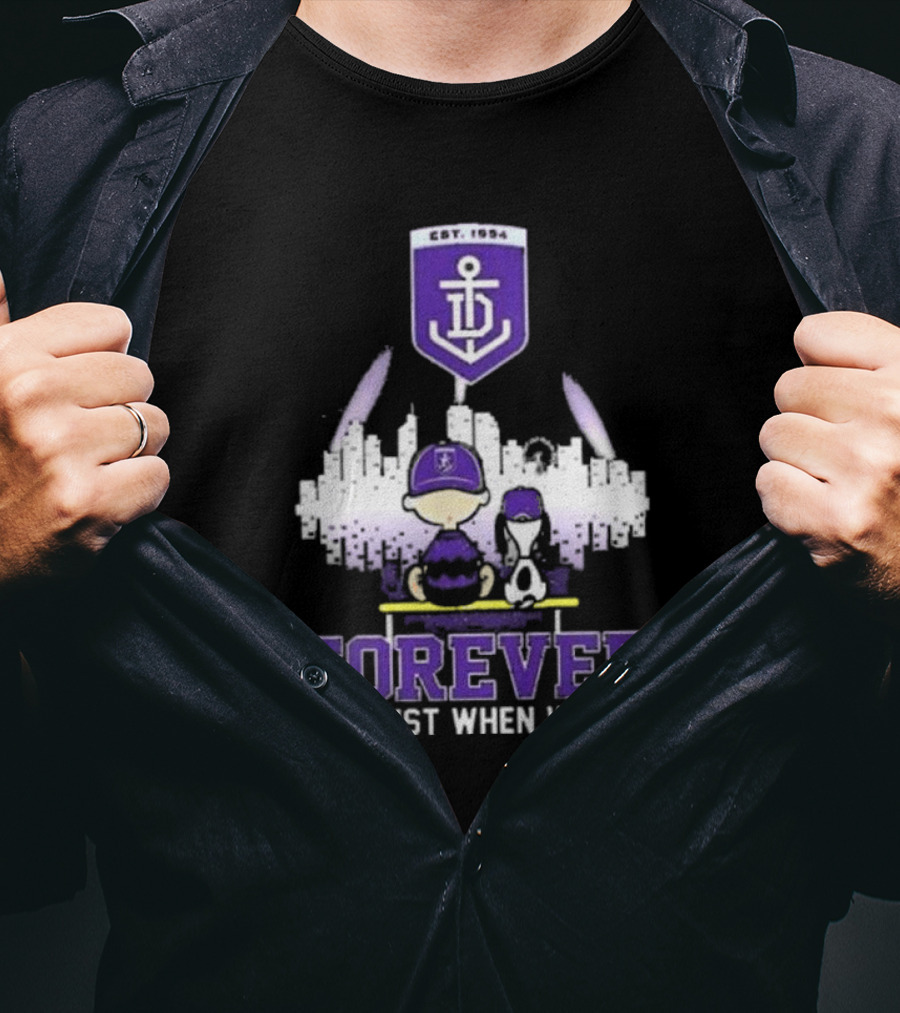 Peanuts Snoopy And Charlie Brown Fremantle Dockers Forever Not Just When We Win T-Shirt