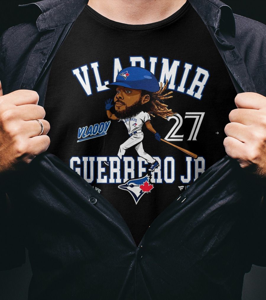 Vladimir Guerrero Jr. Vladdy 27 Toronto Blue Jays Caricature Blue Jays T-Shirt