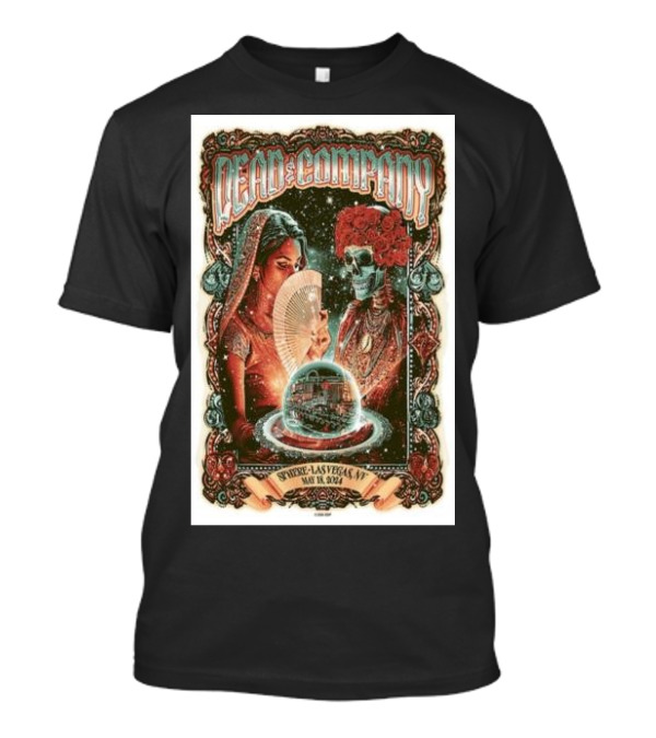 Dead And Company May 18 2024 Sphere Las Vegas NY Vintage Skeleton And Woman Tarot T-Shirt