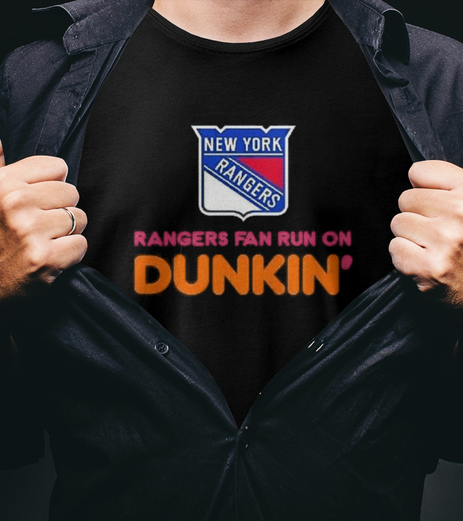New York Rangers Fan Run On Dunkin T-Shirt