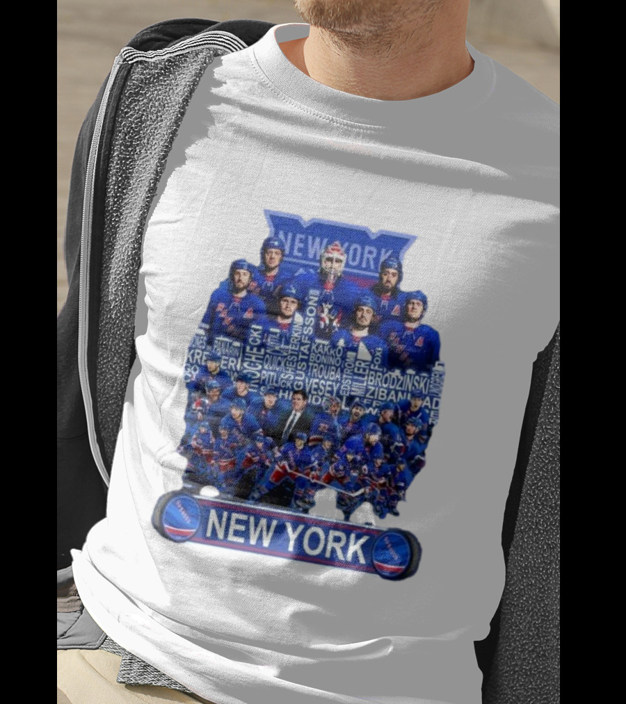 New York Rangers Hockey Team Players Skyline Names T-Shirt