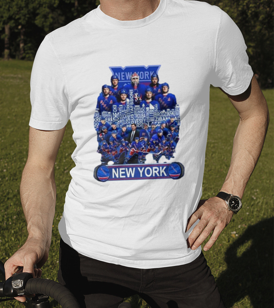 New York Rangers Hockey Team Players Skyline Names T-Shirt