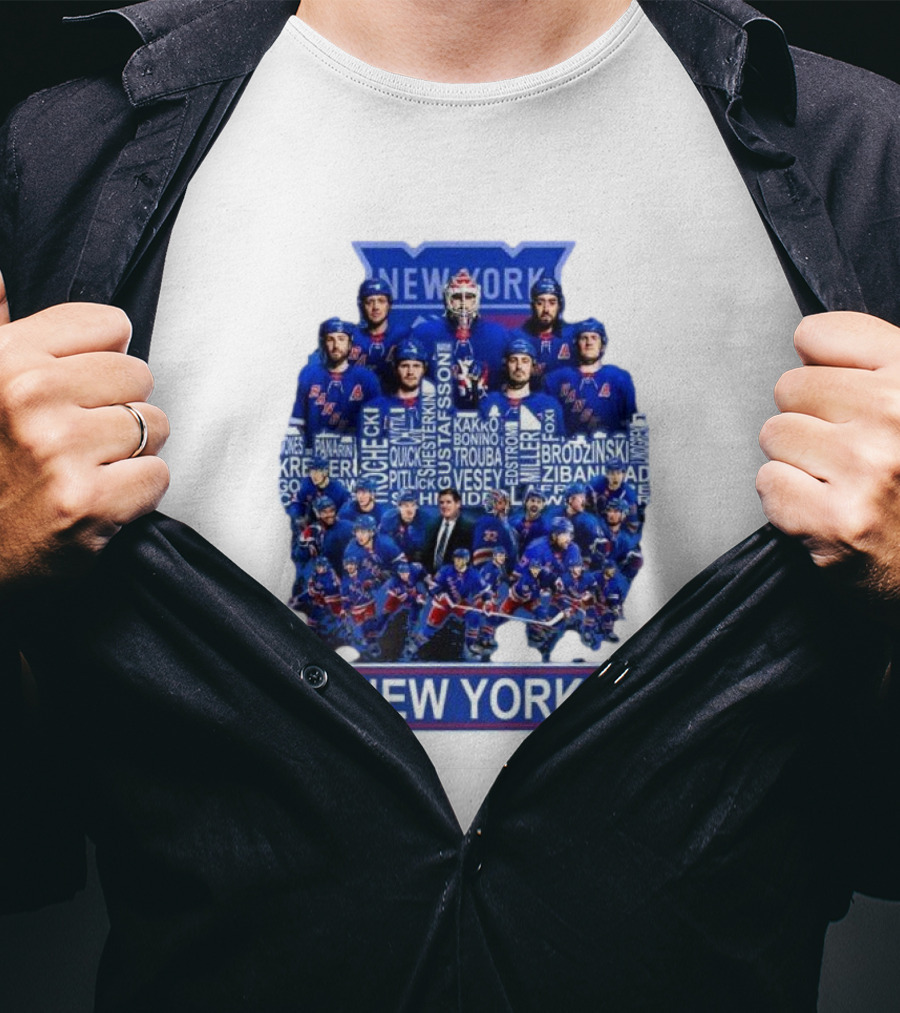 New York Rangers Hockey Team Players Skyline Names T-Shirt